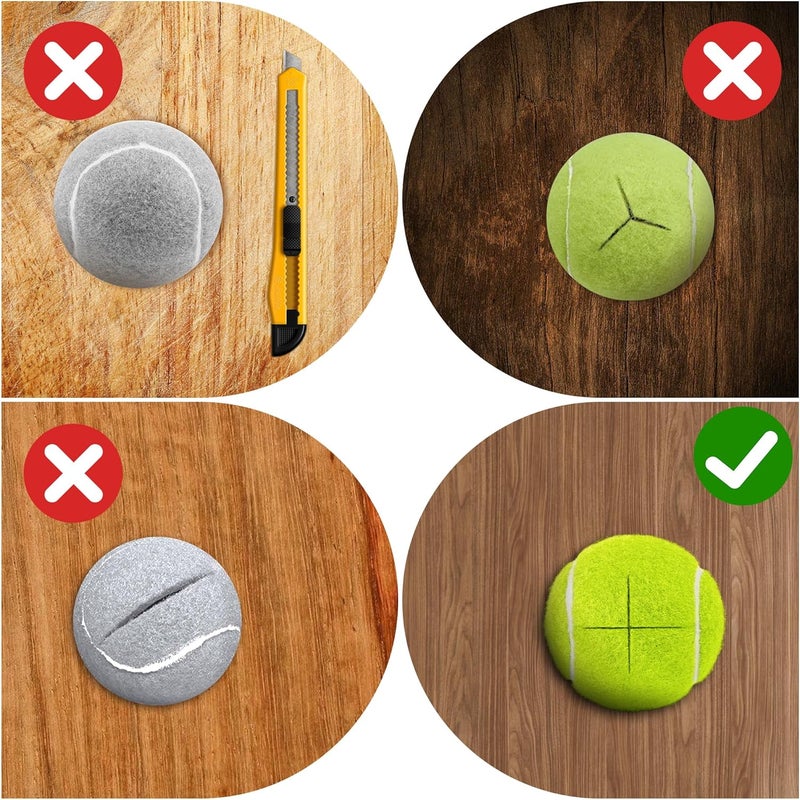 YIFOCUS Precut Tennis Balls for Walkers, 4 PCS Heavy Duty Walker Accessories, Walker Tennis Balls Precut for Easy Installation, Universal Walker Glide Balls for Seniors, Furniture Legs & Floor Protection - Image 4